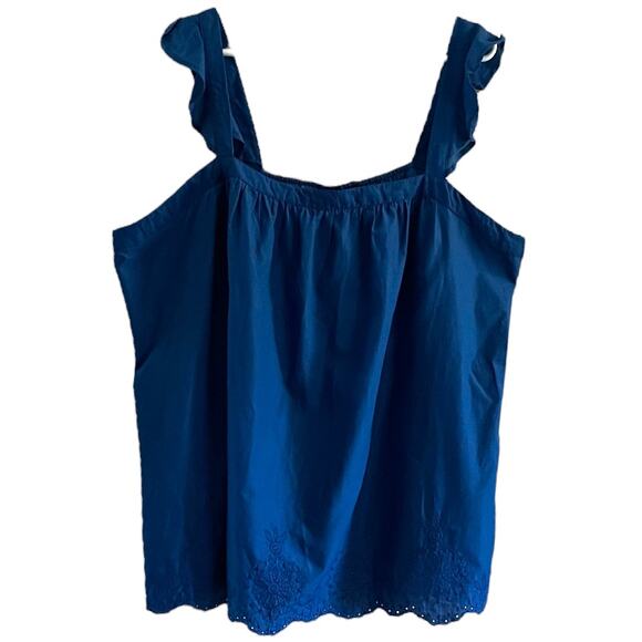 New Lane Bryant Women's Blue Sleeveless Summer Spring Vacation Plus Top Blouse - Picture 1 of 13